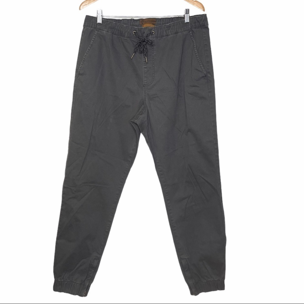 Tainted Denim Men Grey Stretch Pockets Elastic Tie Waist Joggers Jeans S…